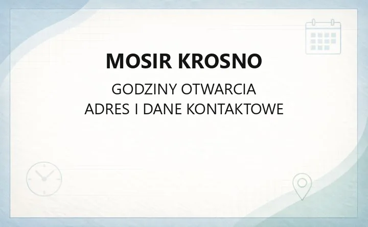MOSiR Krosno - kontakt, obiekty sportowe, godziny i cennik