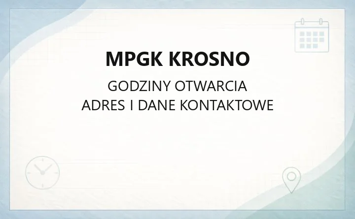 MPGK Krosno - kontakt, BOK, płatności i oddziały