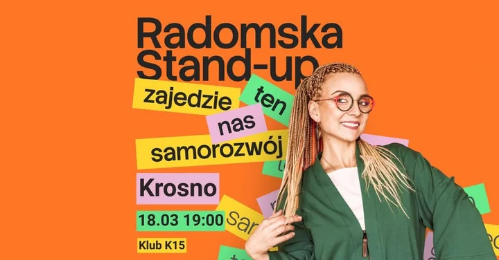 Grafika promocyjna wydarzenia Aleksandra Radomska „Zajedzie nas ten samorozwój” — Krosno