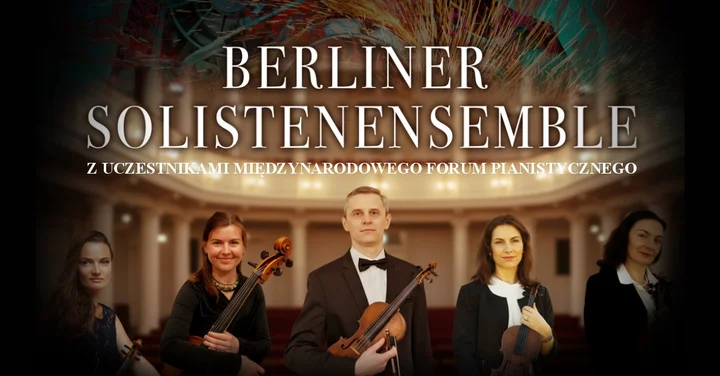 Grafika promocyjna wydarzenia Berliner Solistenensemble w RCKP Krosno — koncert kameralny z młodymi solistami