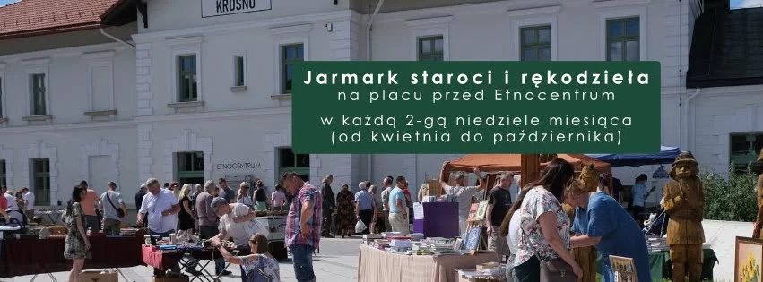 Grafika promocyjna wydarzenia Jarmark staroci i rękodzieła w Krośnie