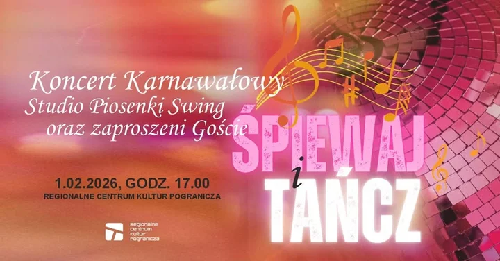 Grafika promocyjna wydarzenia Koncert karnawałowy „Śpiewaj i tańcz” — RCKP Krosno