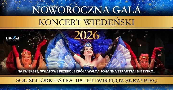 Grafika promocyjna wydarzenia Noworoczna Gala – Koncert Wiedeński w Krośnie