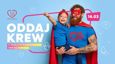 Grafika promocyjna wydarzenia Mobilny punkt poboru krwi na parkingu VIVO! Krosno — 14 marca 2026