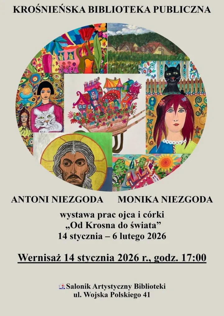 Ojciec i córka malują razem - „Od Krosna do świata” w Saloniku Biblioteki