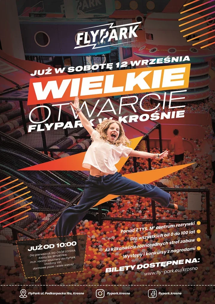 Ponad 2000 m² atrakcji. FlyPark otwiera rodzinne centrum rozrywki w Krośnie