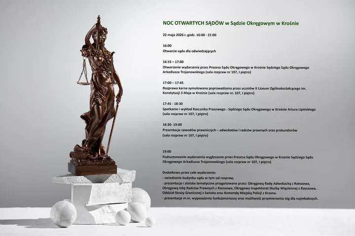 Sąd w Krośnie pokaże kulisy pracy podczas Nocy Otwartych Sądów