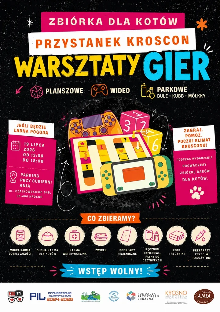 Gry na parkingu i pomoc dla kotów. KrosCon wychodzi do mieszkańców
