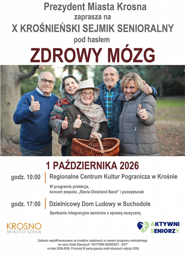 Seniorzy spotkają się dwa razy. X Sejmik w Krośnie pod hasłem „Zdrowy Mózg”