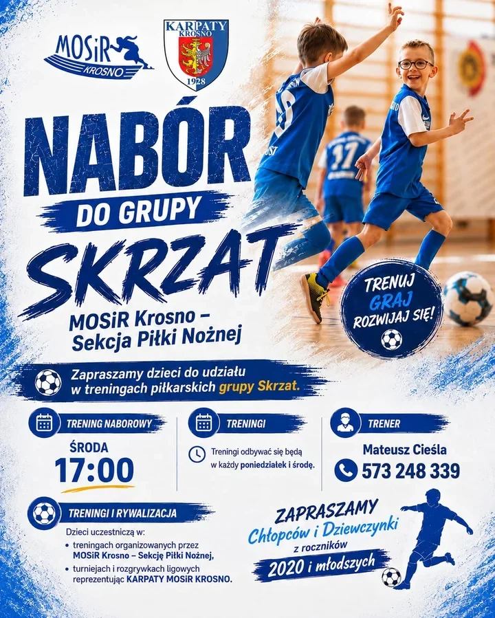 Piłkarski nabór dla najmłodszych w Krośnie. Grupa Skrzat czeka na rocznik 2020